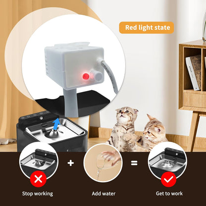 Wireless Cat Water Fountain Battery Operated,108/3.2L Large Capacity | 3 Filters Packs|4 Modes|Stainless Steel Trays|Bpa Free|For Cats,Dogs|Indoor|Semi-Transparent Water Tank|4000Mah|Cubic Design|