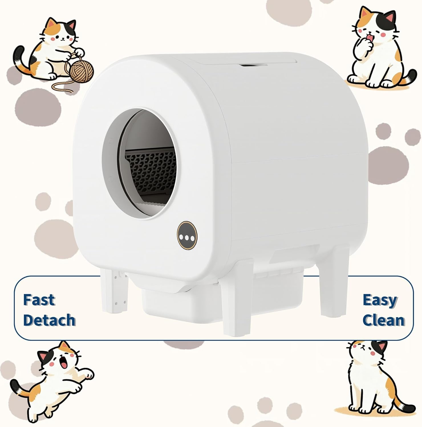 Self-Cleaning Cat Litter Box, Automatic Smart Pet Litter Box, Large Capacity for Multiple Cats, Wifi-Enabled App Control with Safety Sensors W/Garage Bags | Multiple Cats Available, Large Capacity, Wifi-Enabled App Control W/Safety Sensors W/ Garage Bags