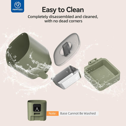 Automatic Cat Feeder with App, 2.4G Wifi Cat Food Dispenser, 6L Timed Cat Feeders for Dry Food, 10 Meals/Day, 12 Portions/Meal, Dual Power Supply Smart Pet Feeder for Small Dog, Army Green