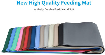 Waterproof Silicone Pet Feeding Mats,Anti-Slip Dog Food Bowl Pad | Waterproof Pet Mat with Raised Edges Catches Food and Water Spills to Protect Floors.Food Grade Silicone Is Safe and Durable