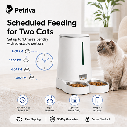 DOUBLE BOWL CAT FEEDER WITH APP CONTROL