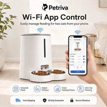 DOUBLE BOWL CAT FEEDER WITH APP CONTROL