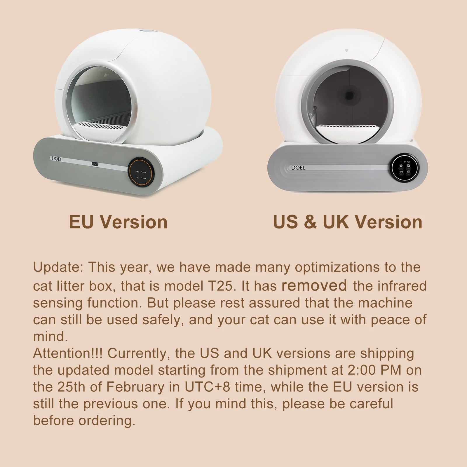 Self Cleaning Cat Litter Box 65L Automatic Cat Litter Box W/ Trash Bag & Litter Mat Smart Cat Toilet App Control 2.4G Wifi