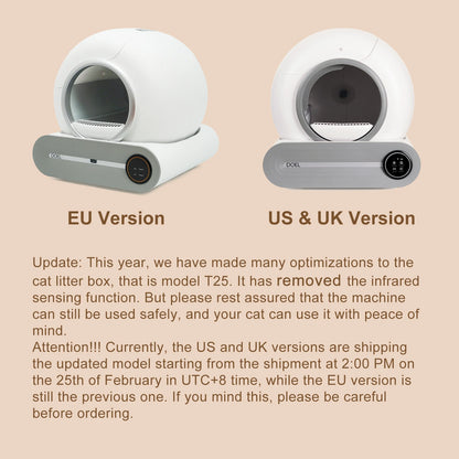 Self Cleaning Cat Litter Box 65L Automatic Cat Litter Box W/ Trash Bag & Litter Mat Smart Cat Toilet App Control 2.4G Wifi