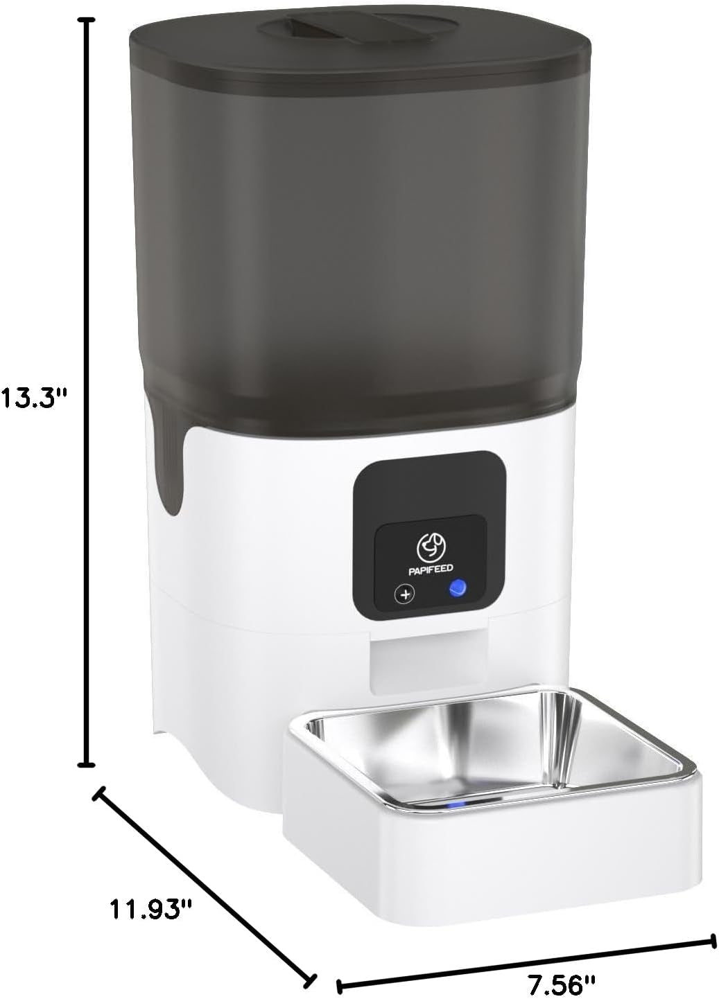 Automatic Cat Feeder with App, 2.4G Wifi Cat Food Dispenser, 6L Timed Cat Feeder for Dry Food, 10 Meals/Day, 12 Portions/Meal, Dual Power Supply Smart Pet Feeder for Dog, White