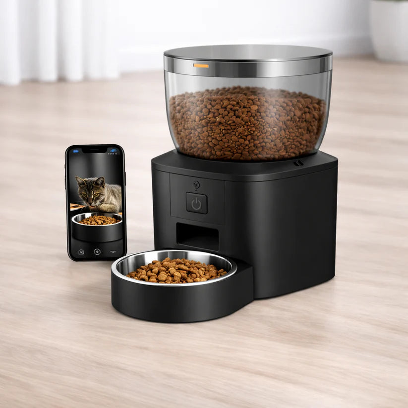 Buy single bowl cat feeder with camera in USA